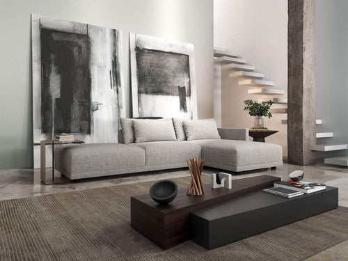 Pending - Modloft Sectionals Basel Modular Sofa Set 11 in Slate Pebble Fabric - Available in 2 Configurations