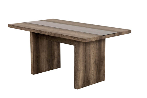 Pending - Primo International Dining Table Merka 63" Wood And Glass Dining Table In Grey