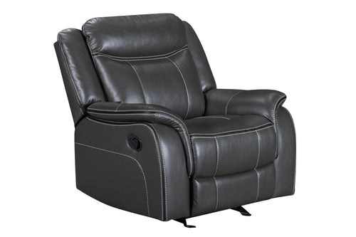 Pending - Primo International Recliner Declan Leather Glider Recliner, Grey In Dark Grey