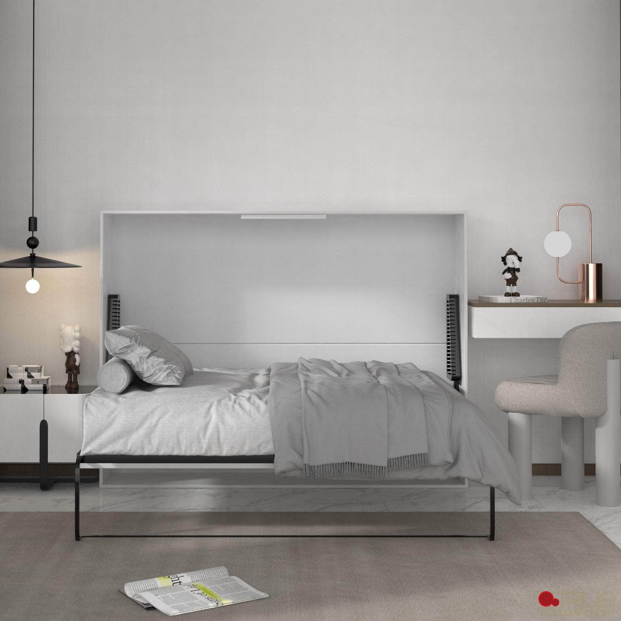 Heidi White Horizontal Murphy Wall Pull Down Bed