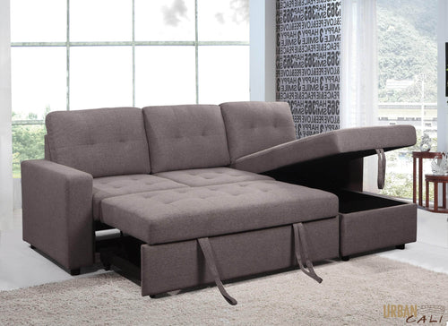 Pending - Urban Cali Right Facing Chaise Malibu Sleeper Sectional Sofa Bed with Storage Chaise