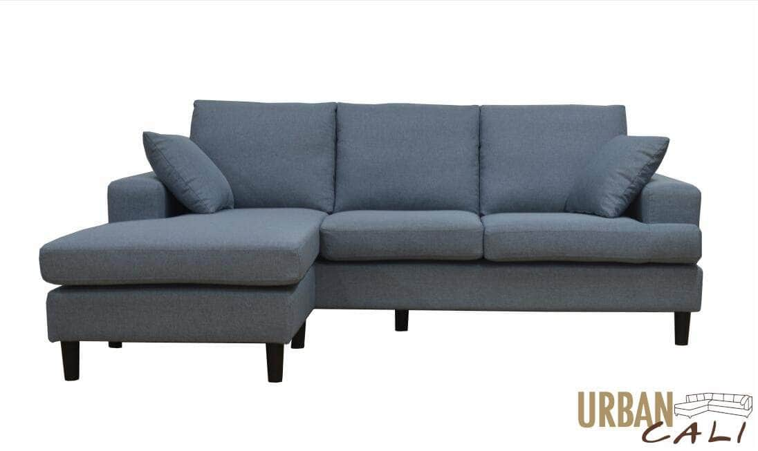 Sophia 84" Sectional Sofa with Reversible Chaise in Grey Linen