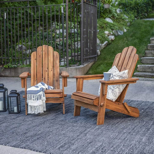 Pending - Walker Edison Chair Acacia Wood Outdoor Patio Adirondack Chair - Available in 2 Colours