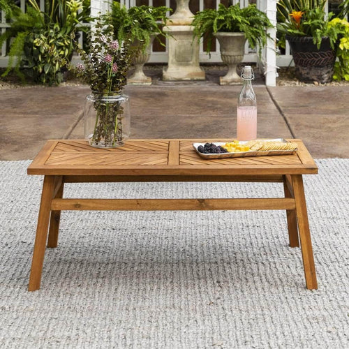Pending - Walker Edison Coffee Table Patio Wood Coffee Table - Available in 2 Colours