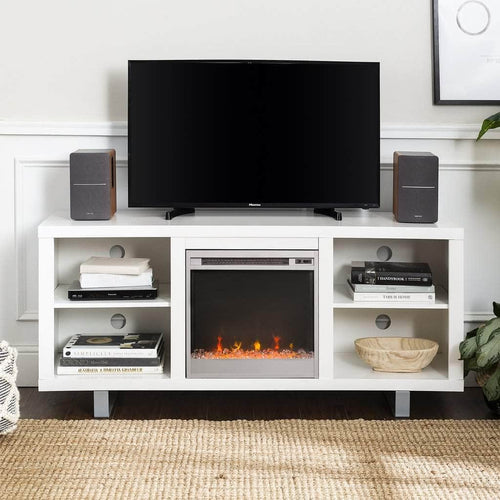 Pending - Walker Edison TV Stand 58" Simple Modern Electric Fireplace TV Stand - Available in 2 Colours