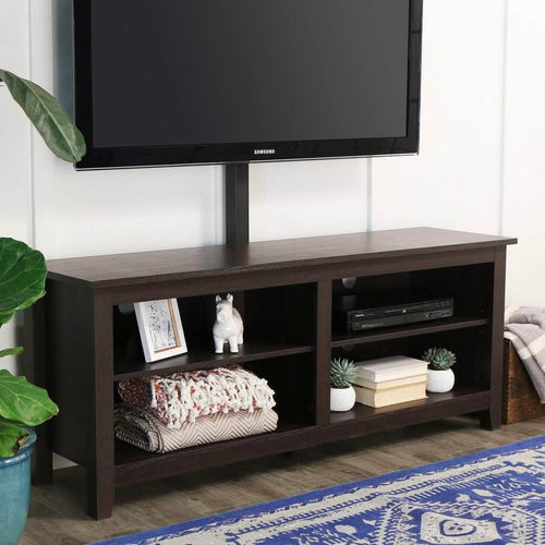 Pending - Walker Edison TV Stand Espresso 58" Simple Wood TV Stand with Mount - Available in 2 Colours