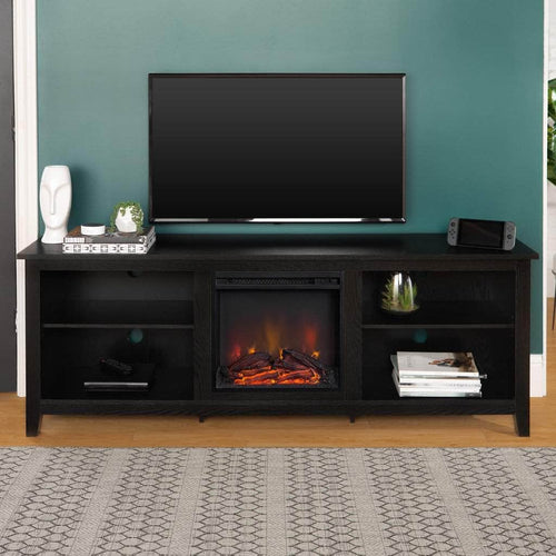 Pending - Walker Edison TV Stand Essential 70" Rustic Farmhouse Electric Fireplace Wood TV Stand - Available in 3 Colours