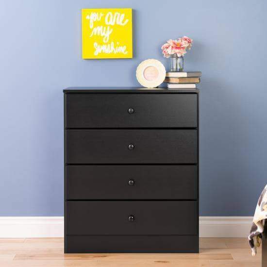 Buy Online Astrid 4 Drawer Dresser Black Wholesale Furniture