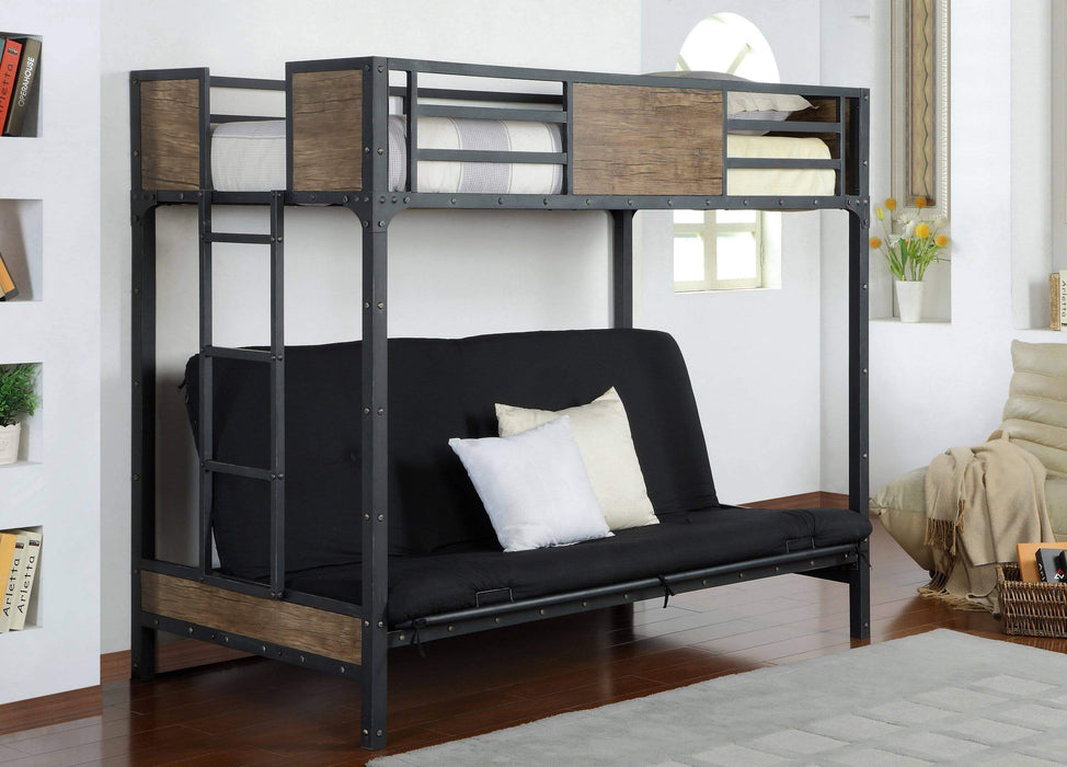 Primo International Byron Contemporary Twin over Futon Bunk Bed — Wholesale Furniture Brokers Canada
