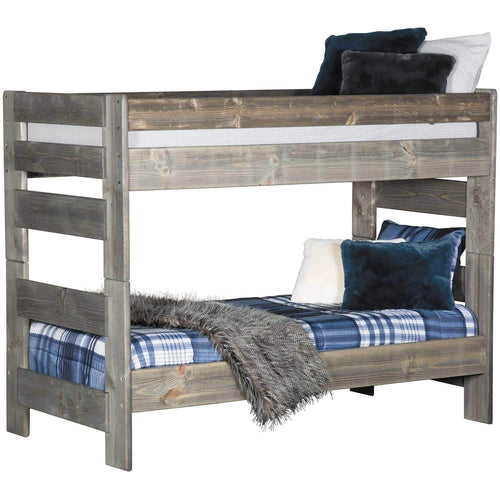 Rustic Classics Bunk Bed Pine Twin over Twin Bunk Bed in Rustic Grey