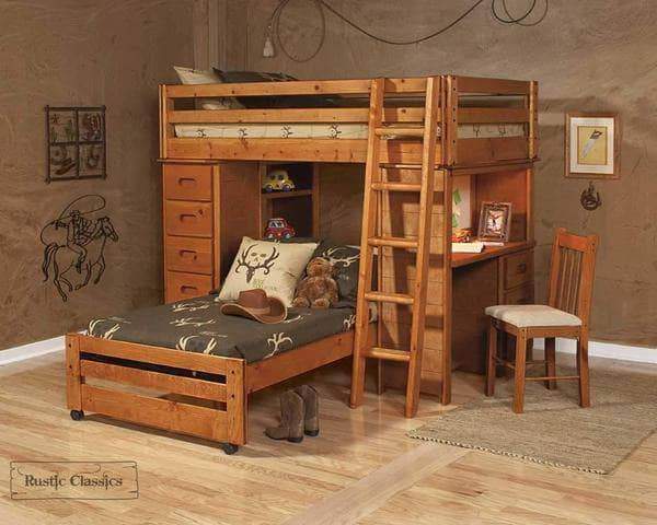 Pine Twin Over Twin Loft Bed In Amber Wash Wholesale Furniture