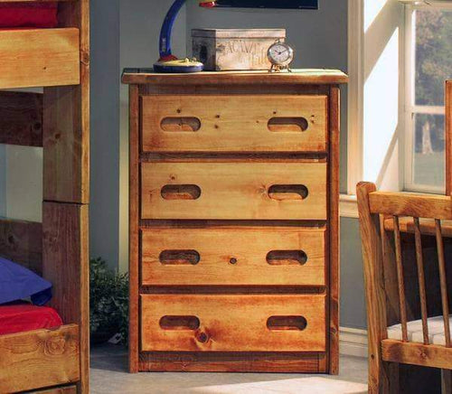 Rustic Classics Drawer Chest Pine 4 Drawer Chest in Amber Wash