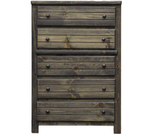 Rustic Classics Pine 5 Drawer Chest In Rustic Grey Wholesale