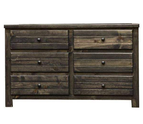 Rustic Classics Dresser Pine 6 Drawer Dresser in Rustic Grey