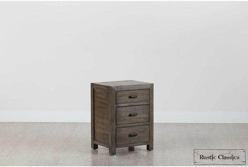 Rustic Classics Nightstand Whistler Reclaimed Wood 3 Drawer Nightstand in Grey