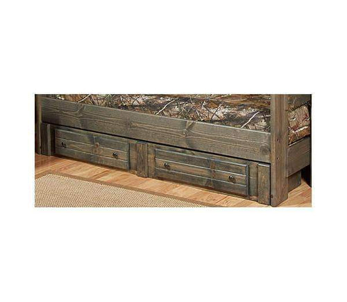 Rustic Classics Underbed Storage Drawers Pine Underbed Storage with 2 Drawers in Rustic Grey