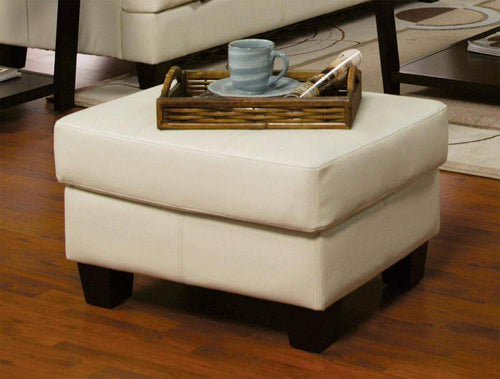 True Contemporary Ottoman Cream Toronto Tufted Bonded Leather Ottoman - 3 Colours