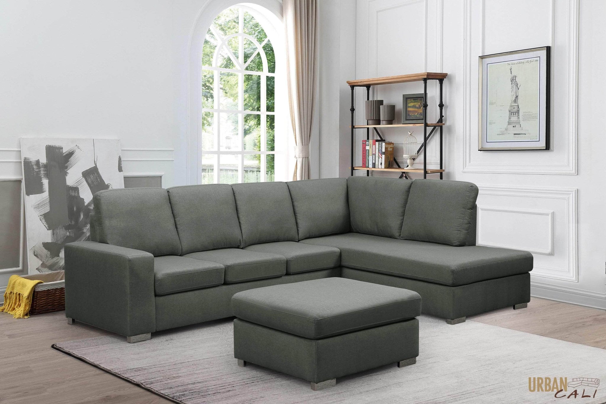 Sectional Sofas Wholesale Furniture Brokers Canada   Urban Cali Sectional Ventura 110 25 Wide Linen Sectional Sofa With Ottoman In Dark Grey Available In 2 Configurations 28955215200318 2048x1368 