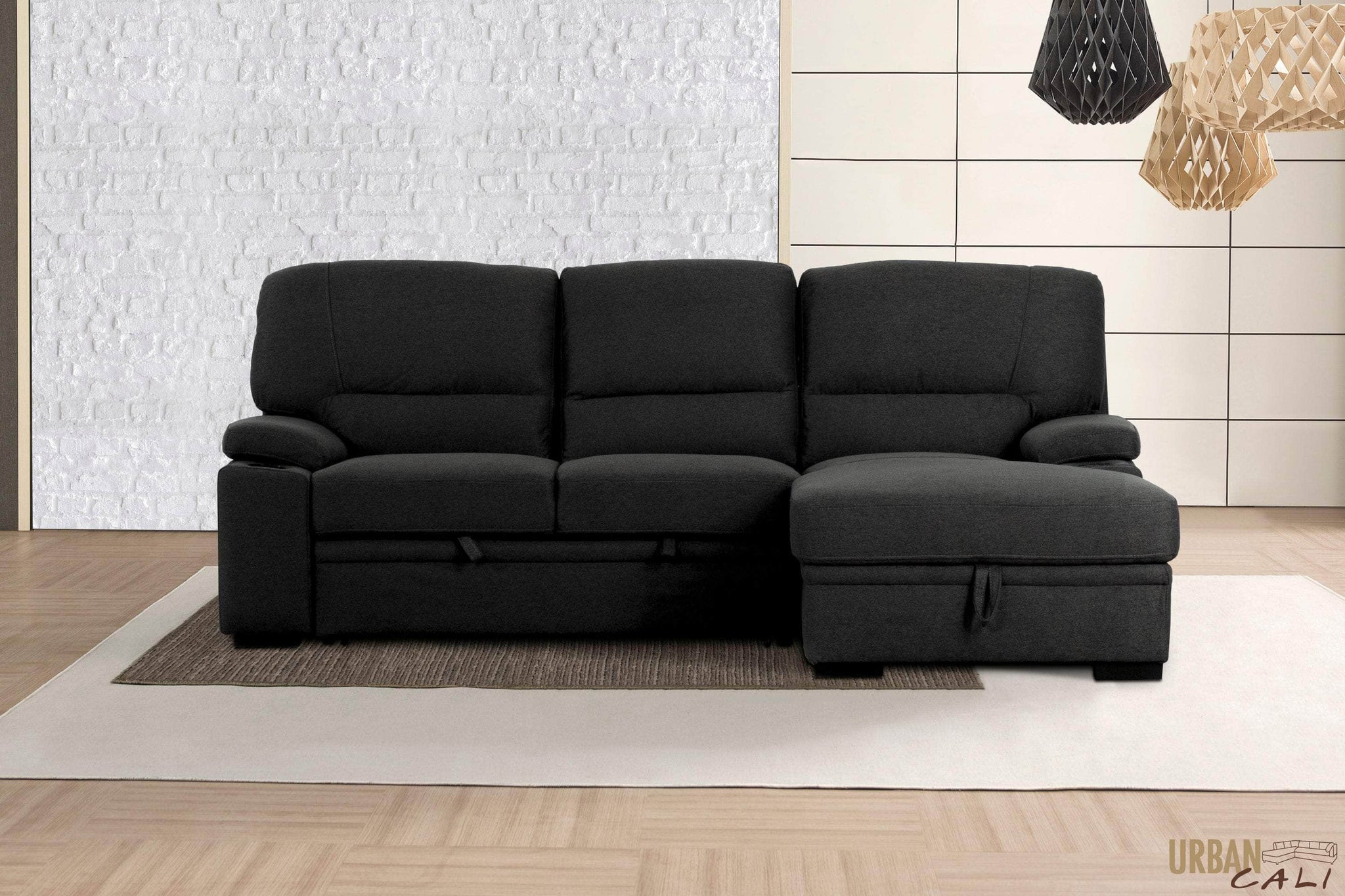 Sectional Sofas Wholesale Furniture Brokers Canada   Urban Cali Sleeper Sectional Anaheim Ii Condo Sleeper Sectional Sofa Bed With Cup Holders And Storage Chaise 29304120442942 2048x1368 