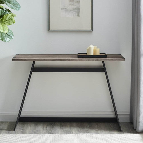 Walker Edison Entryway Table Grey Wash 46" Modern Industrial Entryway Table - Available in 2 Colours