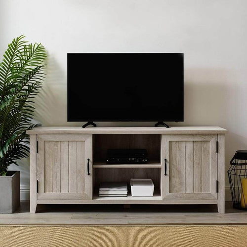 Walker Edison TV Stand White Oak 58" Modern Farmhouse TV Stand - White Oak