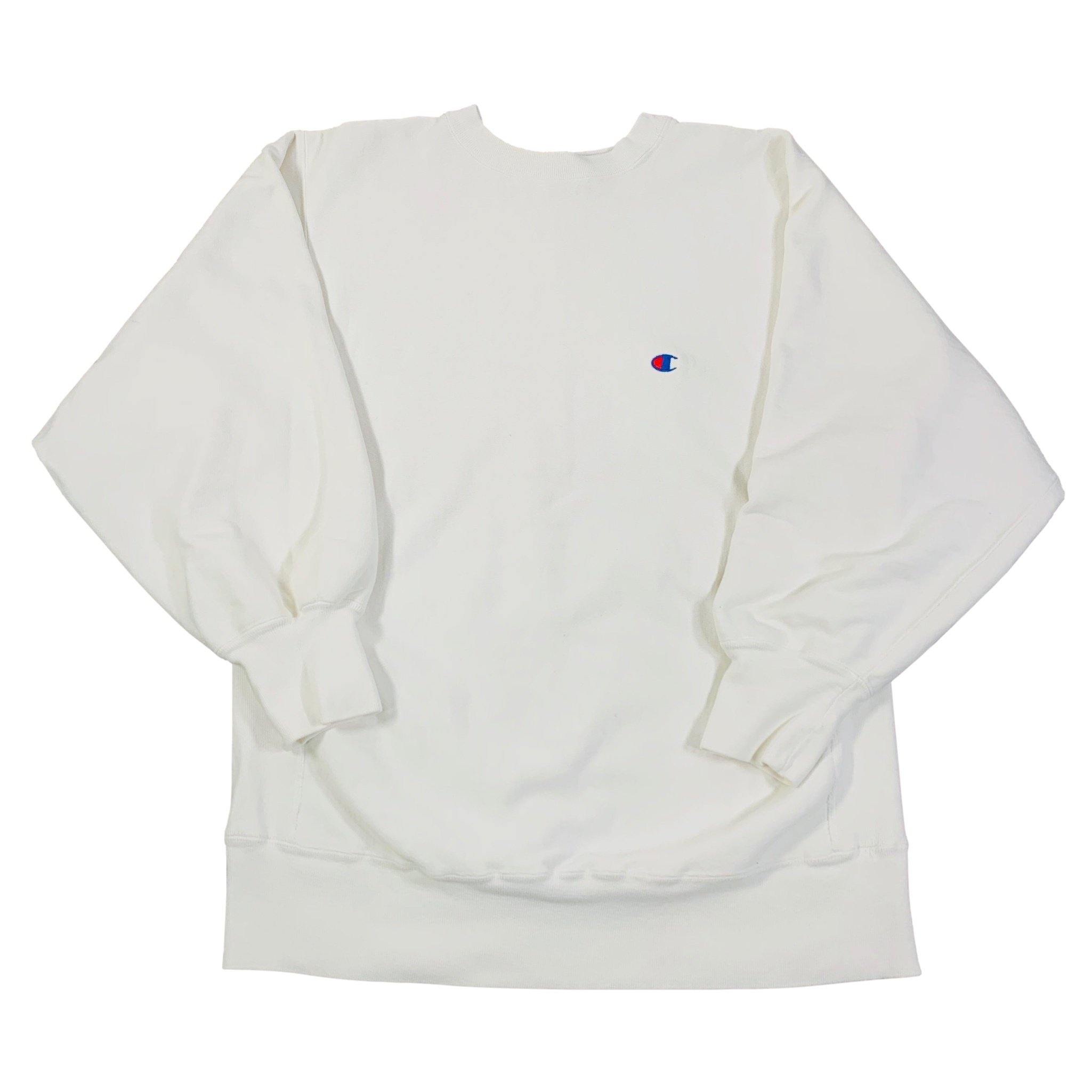 overbelastning Det Størrelse Vintage Champion Reverse Weave "White" Crewneck Sweatshirt | jointcustodydc