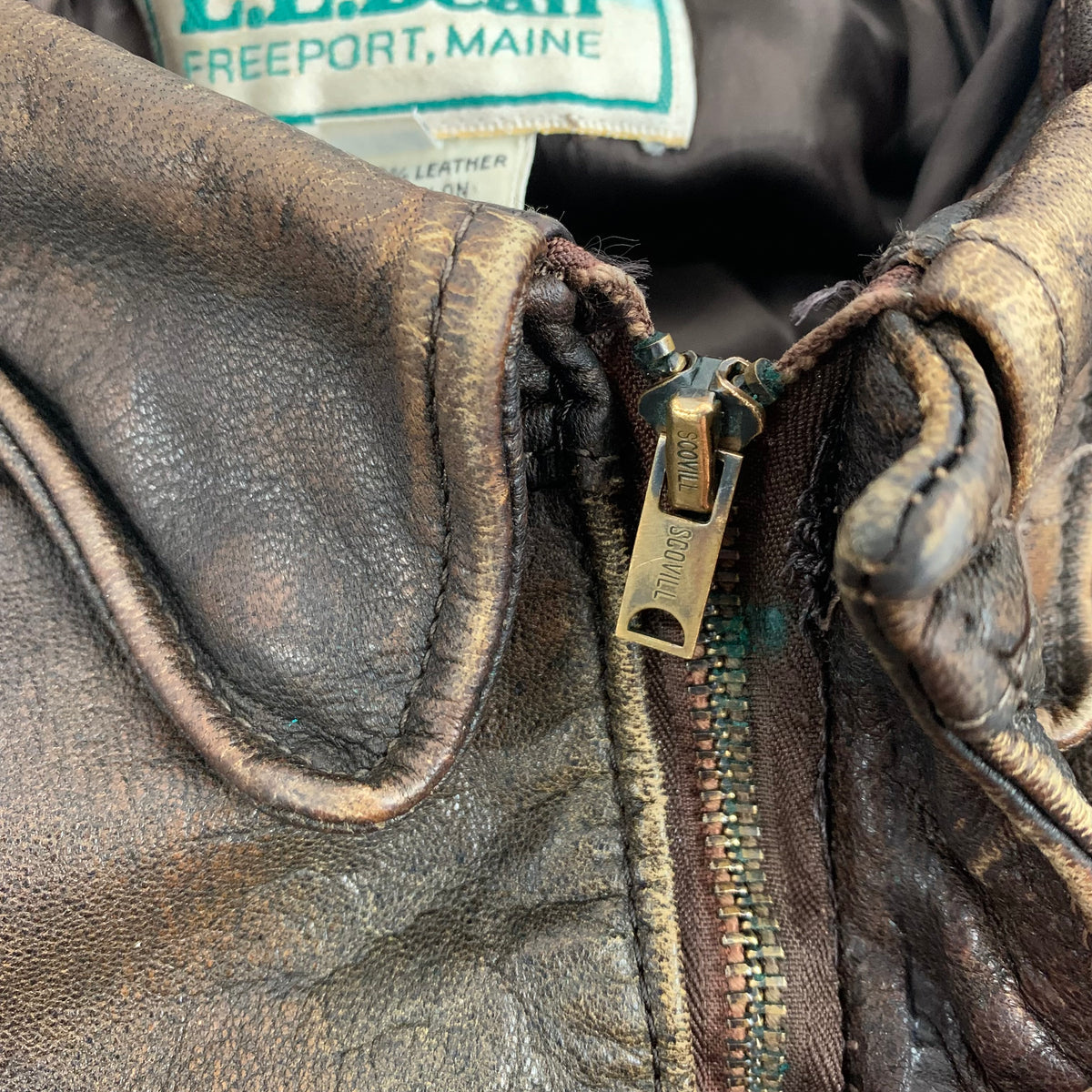 Vintage L.L. Bean &quot;Made in U.S.A.&quot; Leather Flight Jacket