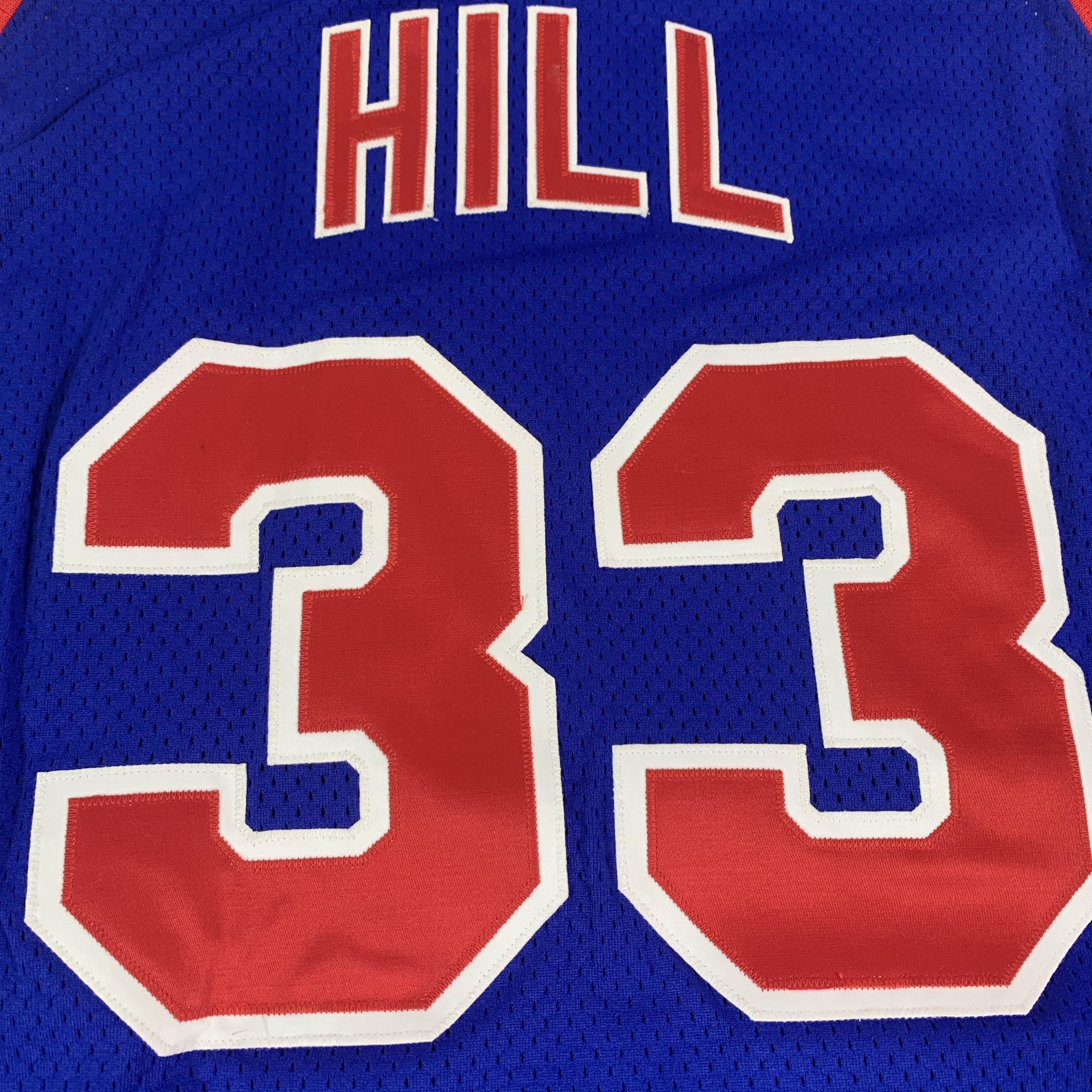 1995-96 DETROIT PISTONS HILL #33 CHAMPION JERSEY (ALTERNATE) S - Classic  American Sports