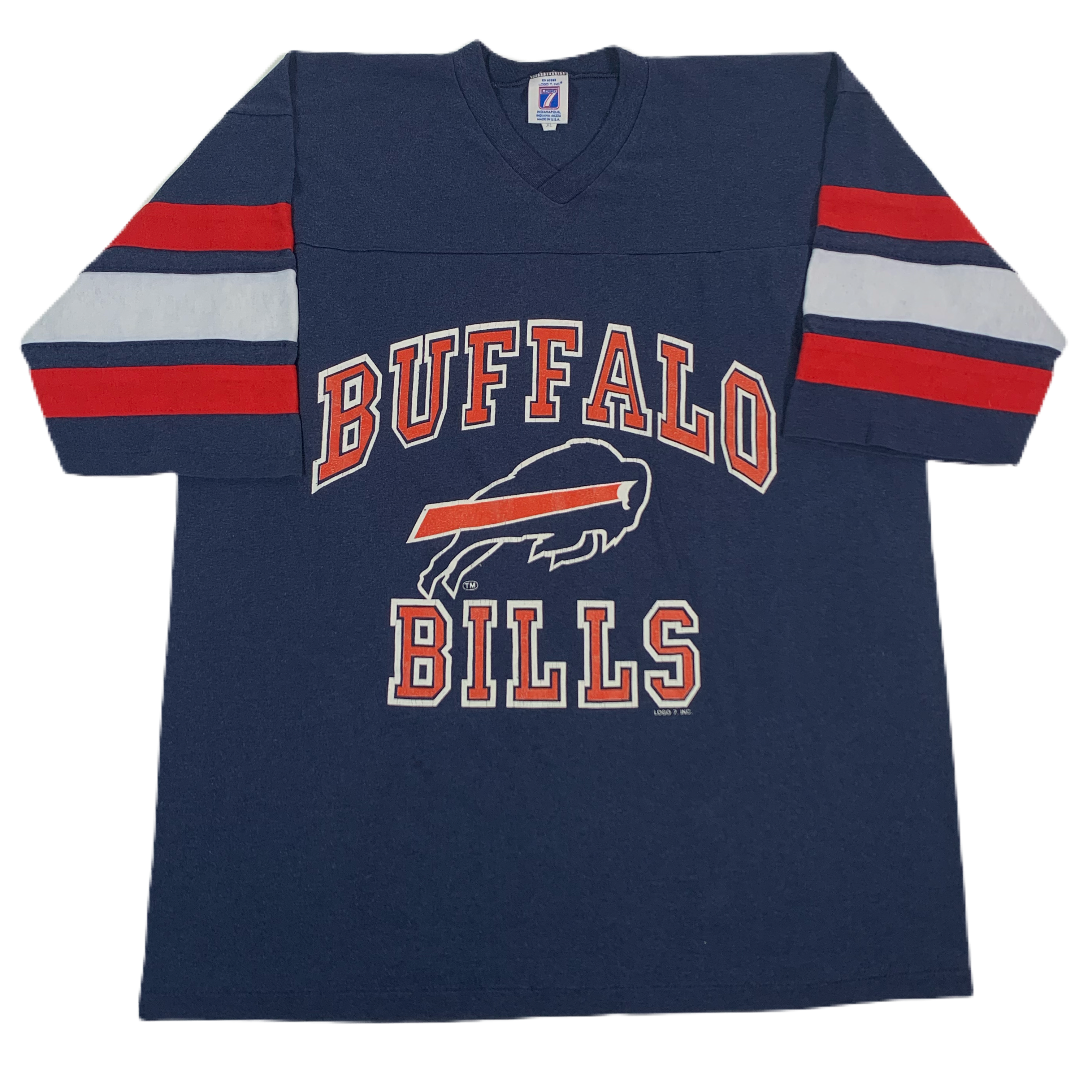 Vintage 90s Buffalo Bills Jersey T-shirt Mens 2XL NFL Football Red Trench