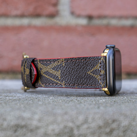 Louis Vuitton Apple Watch Band With Red Edging | CustomizerDepot