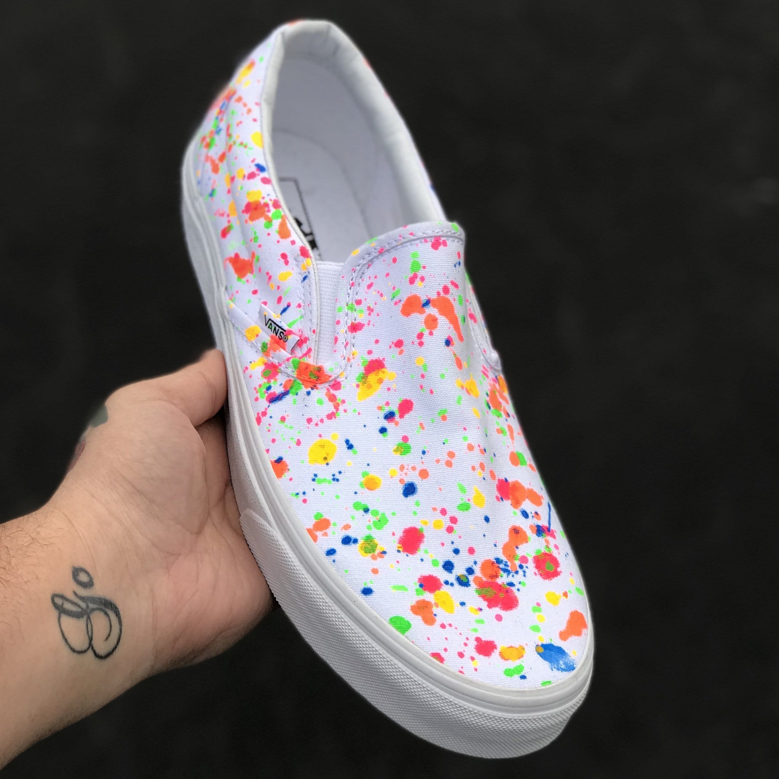 vans slip on painted