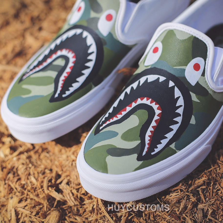 vans slip on shark