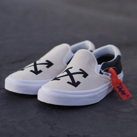 vans slip on custom off white