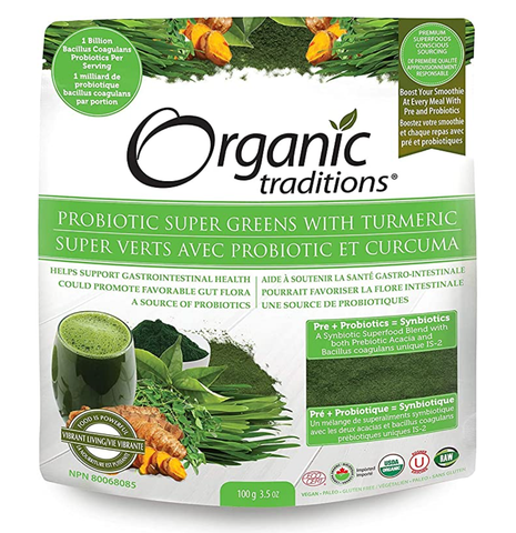 Organic Traditions Probiotic Super Greens with Turmeric