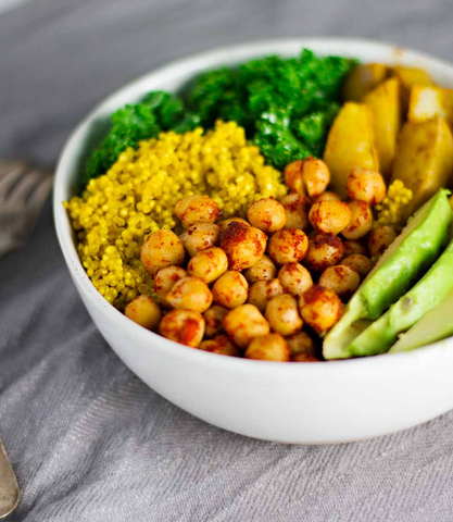 Vegan Turmeric Quinoa Power Bowl - Adrenal Fatigue Food