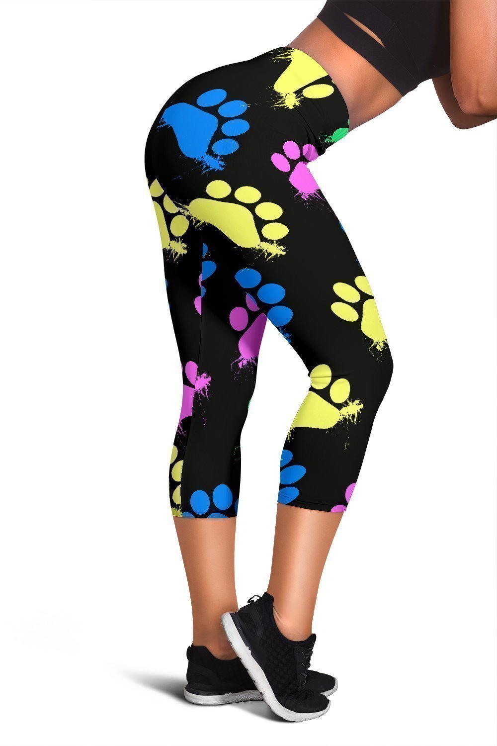 Floral Print Capri Leggings Boho Elastic Waist Slim Leggings - Temu