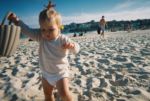 Film photo featuring mom Alice Frawley and daughter Vivi in Sydney Australia