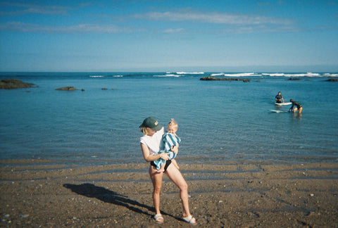 Film photo featuring mom Alice Frawley and daughter Vivi in Sydney Australia