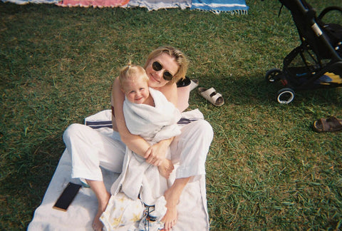 Film photo featuring mom Alice Frawley and daughter Vivi in Sydney Australia