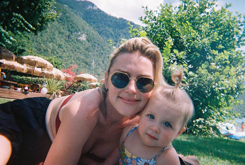 Film photo featuring mom Alice Frawley and daughter Vivi in Sydney Australia