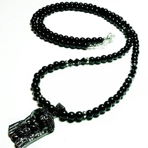 1. Black Jesus Men's Onyx Bead Necklace - Black Jesus Gifts