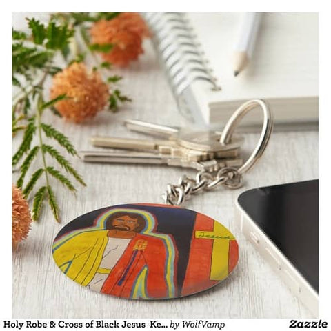 10. Holy Robe & Cross Keychain - Black Jesus Gifts