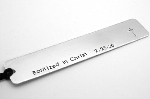11. Baptized in Christ Metal Bookmark - Last Minute Baptism Gift Ideas