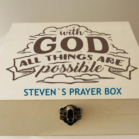 11. Wood Box Personalized Prayer Box - Christian Jewelry Boxes