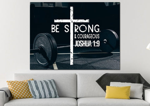 2. Barbell Wall Art - Joshua 1 9 Gifts