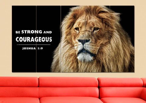 2. King of Lions Wall Art - Deuteronomy 31 6 Gifts