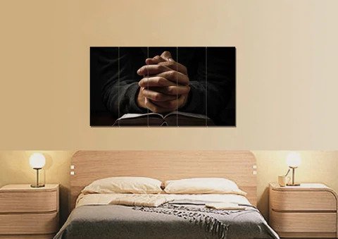 2. Quiet Hands in Prayer Wall Art - Real Men Pray Gifts
