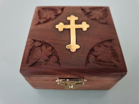 2. Wood and metal decorative box - Christian Jewelry Boxes