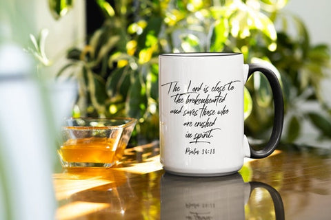 #3 psalms 34 18 mug adult baptism gifts