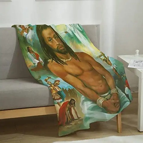 4. Black Jesus Throw Blanket - Black Jesus Gifts